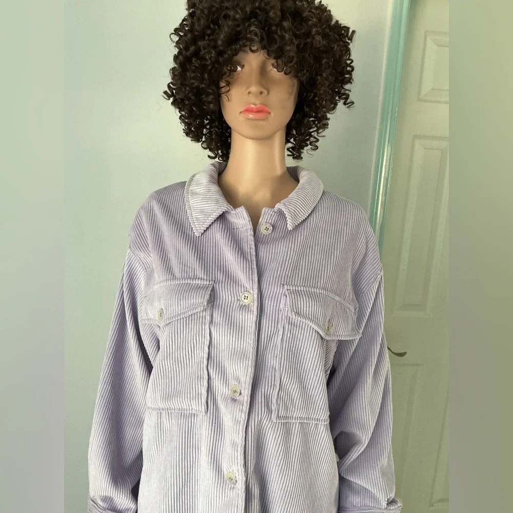 Ashley By 26 International Lavender Striped Utility Jacket